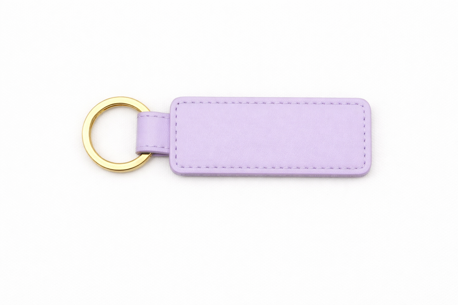 Customisable lavender PU leather keychain