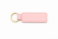 Customisable pastel pink PU leather keychain