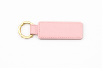 Customisable pastel pink PU leather keychain