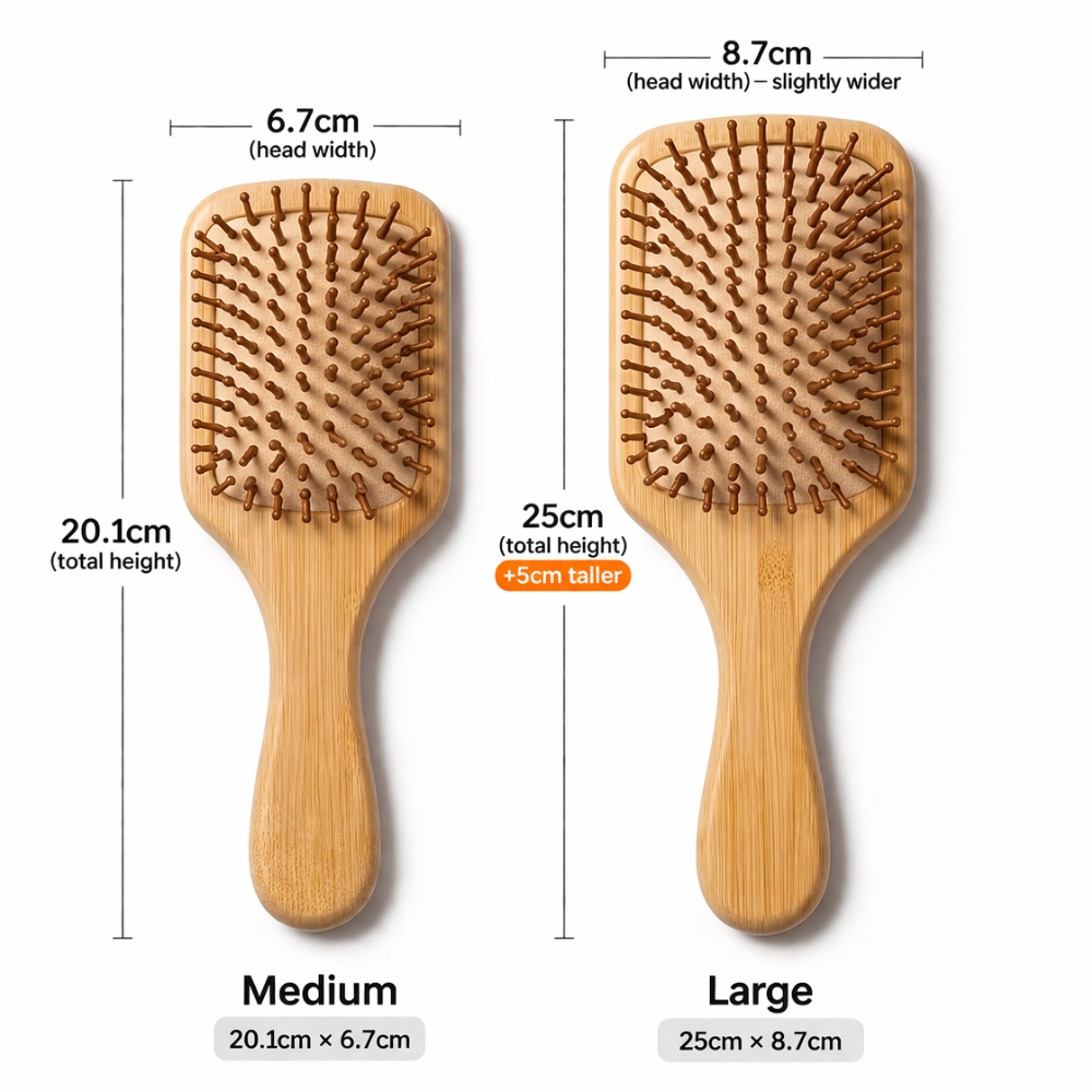 Personalised Bamboo Hair Brush – Custom Engraved Name