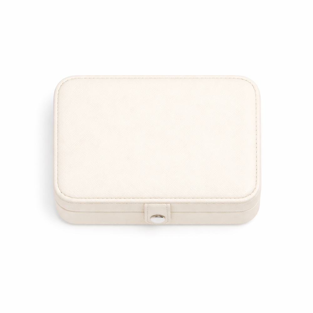 White jewellery box on a white background